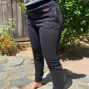 Frankie b black rhinestone sweatpants